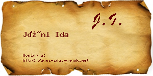 Jáni Ida névjegykártya